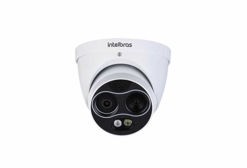 A VIP 5207 D TM FT é uma câmera térmica multisensor que conta com uma lente térmica, e com uma câmera visível de resolução de imagem de 2MP. Ela também possui função de medição de temperatura, detecção de fogo assim como monitoramento perimetral com linha