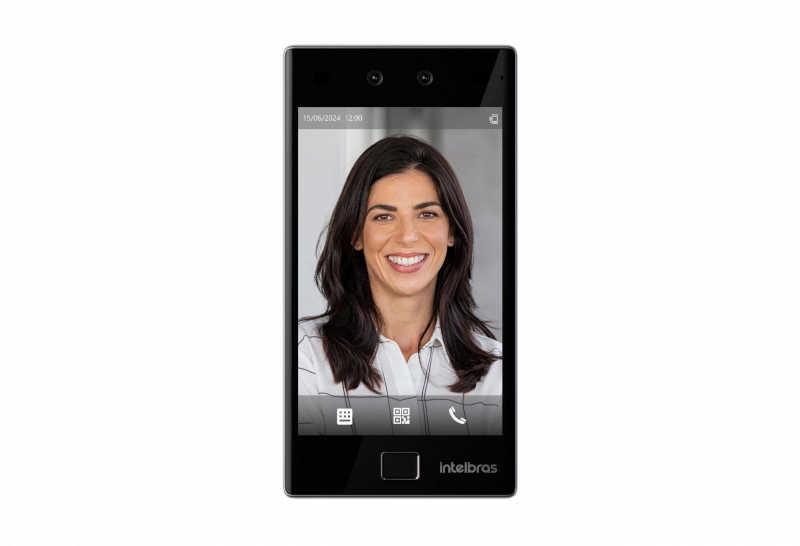 Controlador de acesso facial rápido e preciso, ideal para garantir segurança e controle em ambientes públicos e corporativos.
