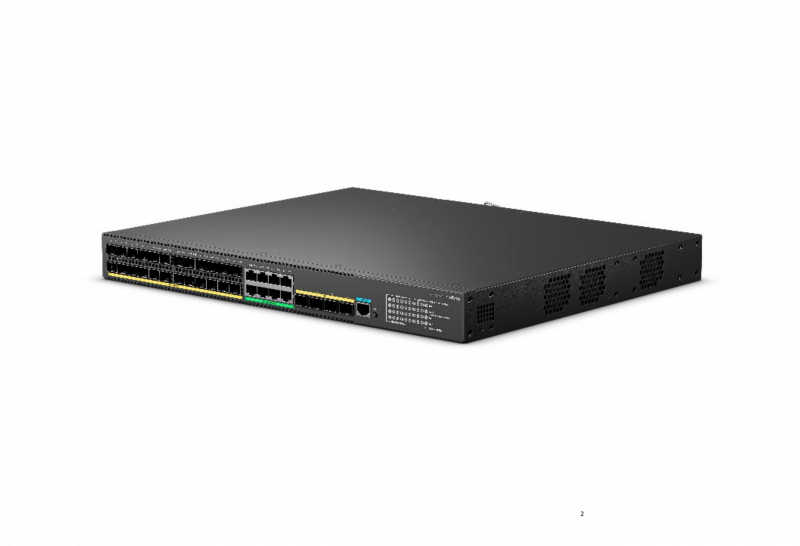 Switch gerenciável 24 portas SFP+8 portas+4 portas SFP, de alto desempenho para camada de acesso em infraestrutura de redes empresariais. Série Switch Campus.