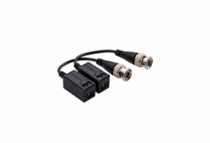 Converte o sinal de vídeo do cabo coaxial para cabeamento de rede (UTP) no sistema de CFTV analógico.