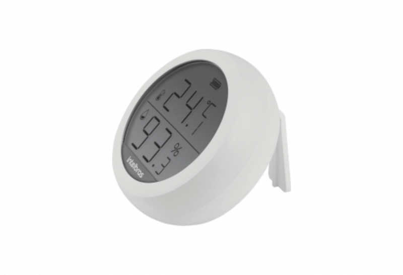 Sensor da linha Izy que monitora a temperatura e a umidade do ambiente em tempo real.