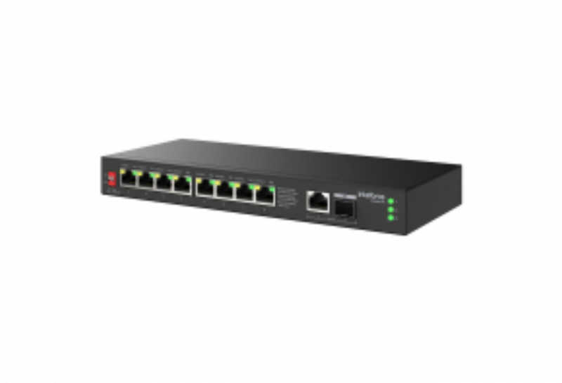 O S1110G-PA conta com 8 portas Gigabit Ethernet PoE e 2 portas Uplink Gigabit, sendo uma delas SFP. Ideal para soluções em pequenos negócios.