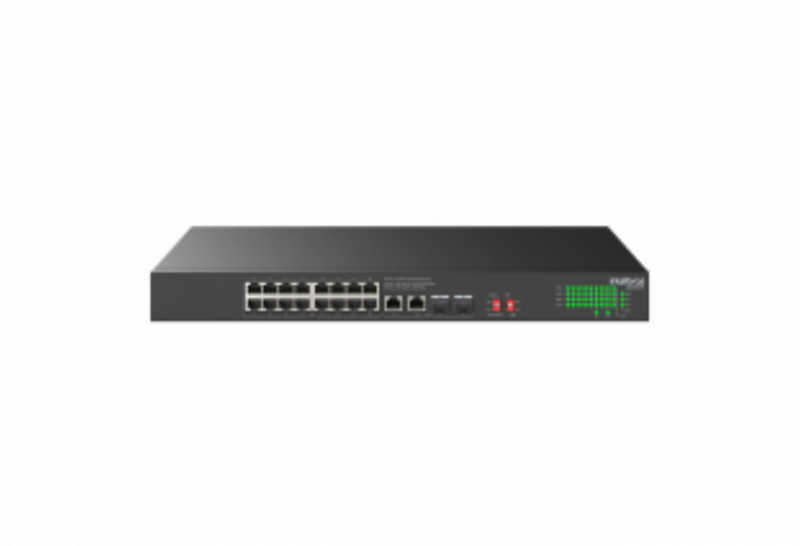 O S1120G-PA conta com 16 portas Gigabit Ethernet PoE e 4 portas Uplink Gigabit, sendo duas delas SFP. Ideal para soluções em pequenos e médios negócios.