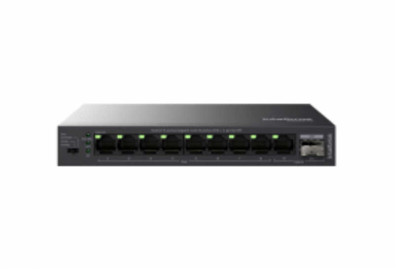 O S1010G-PA conta com 8 portas PoE + 1 porta SFP, oferece maior capacidade de alcance com o PoE Extender em velocidades de até 1000 mbps.