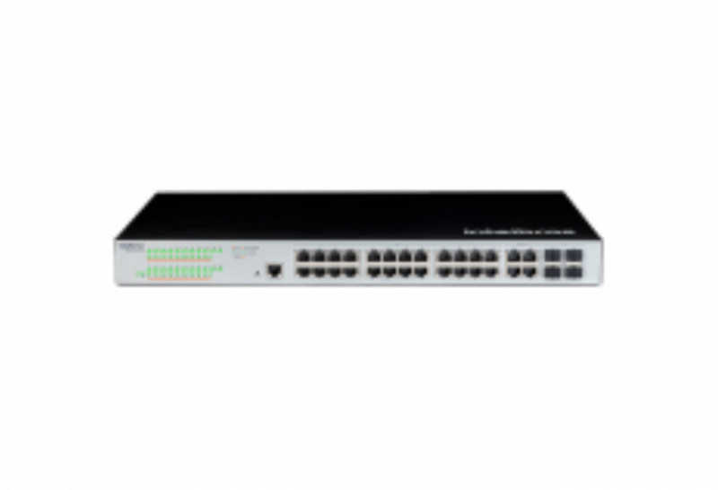 Switch de acesso de camada 3 com portas SFP de 10GB, ideal para pequenas e médias empresas.