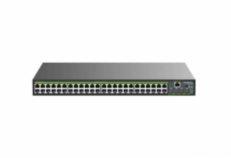 O S3352G-PB conta com 48 portas Gigabit Ethernet PoE e 4 portas SFP+ 10 Gbps, é um switch de acesso de camada 3 com alta performance para redes corporativas.