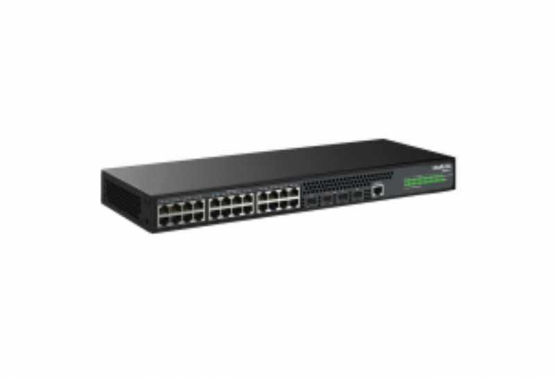 O S2328G-B conta com 24 portas Gigabit Ethernet e 4 portas SFP+ 10 Gbps. É o switch ideal para aplicações de alto desempenho, pois conta com recursos avançados.