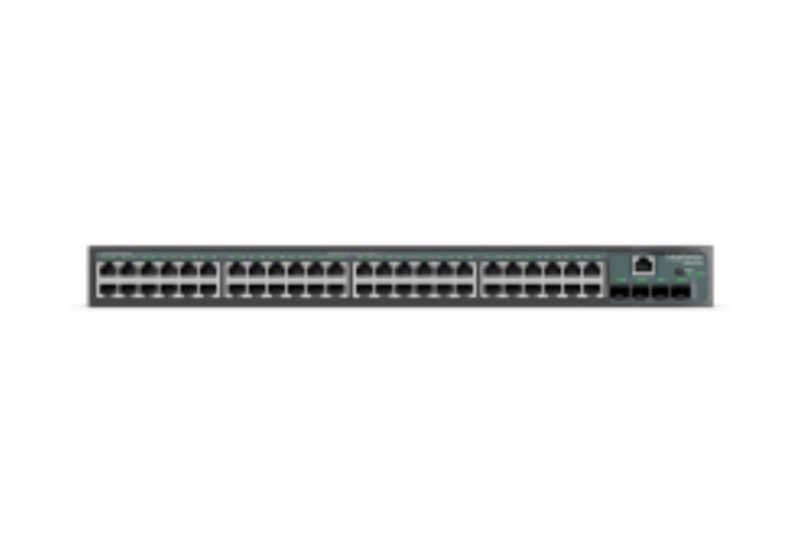 O S2352G-B conta com 48 portas Gigabit Ethernet e 4 portas SFP+ 10 Gbps. É o switch ideal para aplicações de alto desempenho, pois conta com recursos avançados.