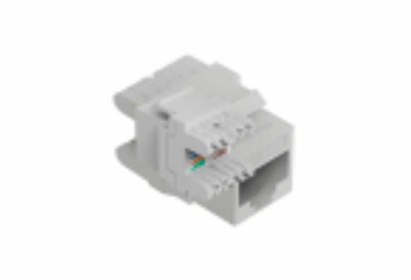 Conector fêmea RJ45 180 Graus para Cabeamento Estruturado CAT6, para conexao em ângulo perpendicular ao painel