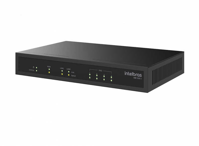 8 portas FXO, permite que empresas de todos os tamanhos criem e implementem uma solução híbrida, entre tecnologia analógica e VoIP.