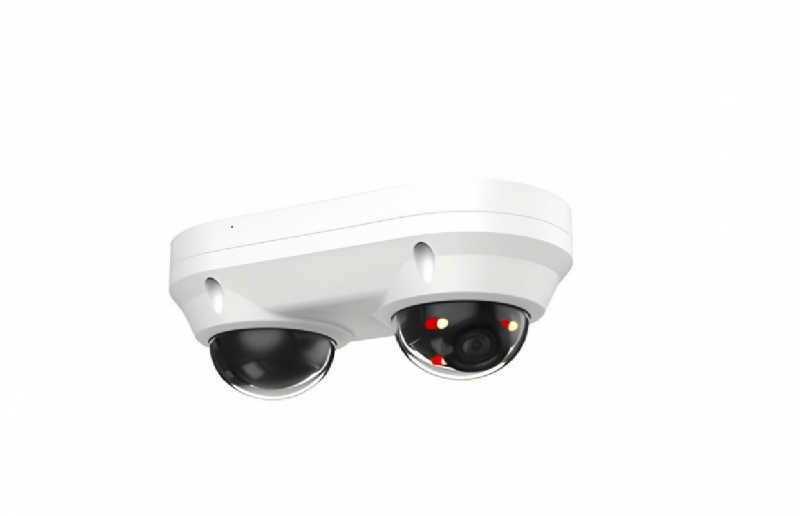 Câmera bidirecional (duas lentes) imagem em alta definição, certificação IP67 e IK10 e Inteligência Artificial para proteção perimetral.