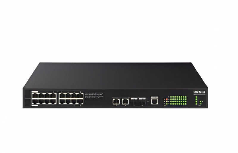 O SMART S2120G-HPA 240W tem 16 portas Gigabit PoE e 4 portas Uplink, sendo 2 SFP, ideal para CFTV com gerenciamento simplificado.