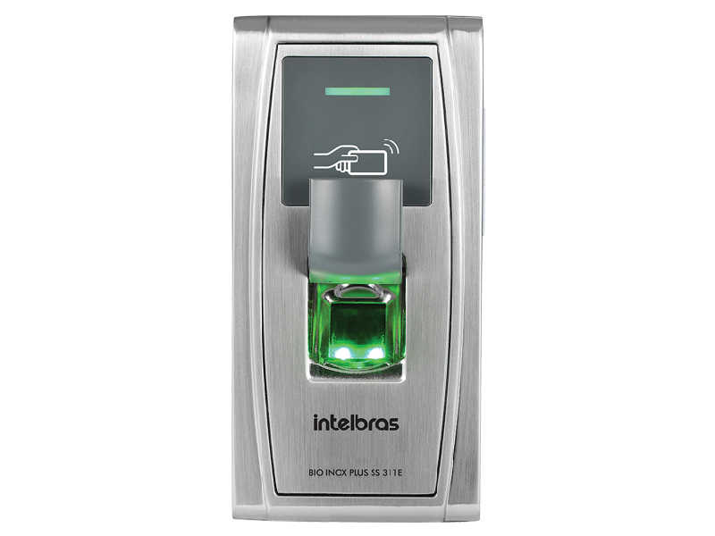 Controlador de acesso que funciona em modo stand alone, e possui abertura por cartão de proximidade RFID e biometria.
