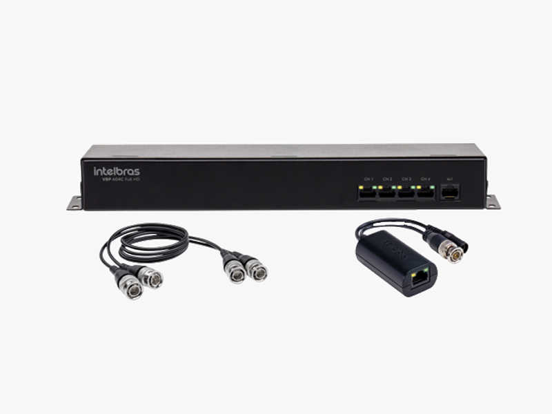 O power balun VBP A04C Full HD é uma fonte de alimentação chaveada bivolt com balun ideal para atender instalações de CFTV analógico via cabo UTP. Ele fornece alimentação e faz a interconexão das câmeras com o gravador de imagem através de um único cabo d